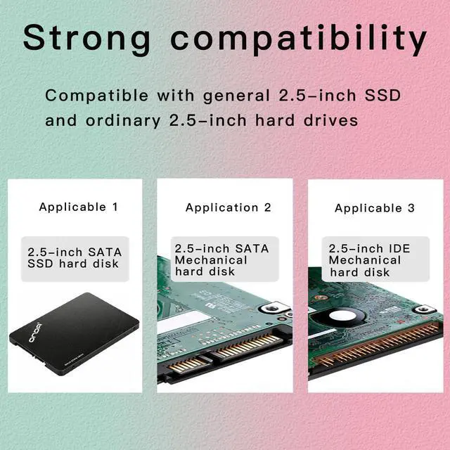 Alt view image 2 of 7 - Vszerda SSD Bracket 2.5 to 3.5 Mounting Bracket Hard Disk Adapter (2 Pack) (Black)