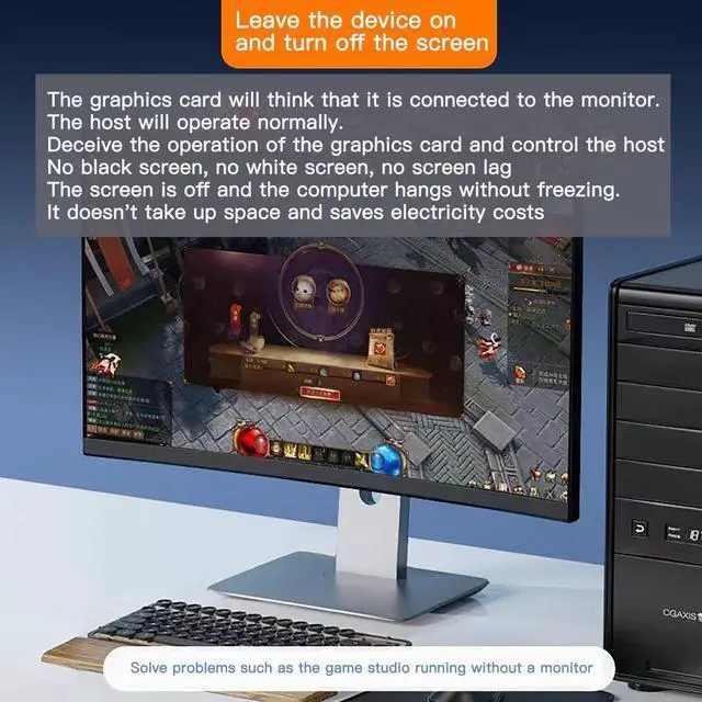 Alt view image 6 of 7 - Vszerda DP - DisplayPort Display Emulator EDID Emulator Plug 2K (fit Headless 2560x1600@60Hz) 4K 4096x2160@17Hz Display Port Dummy Plug DisplayPort Compatible (2K-2560x1600@60Hz) (2PCS)