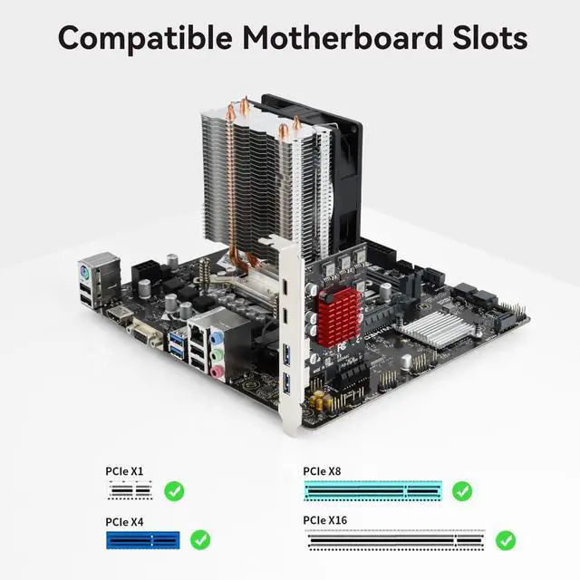 Alt view image 2 of 7 - Vszerda 4 Ports USB 3.1 PCIE Expansion Card (2 USB-A & 2 Type-C Ports) Superspeed PCI Express Expansion Card USB Card for Desktop PC Support Windows 11/10/8/7/XP/Vista, Self-Powered Supply