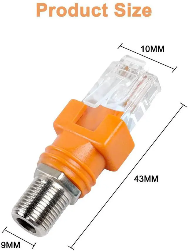 Alt view image 3 of 7 - Vszerda RF to RJ45 Converter, Coaxial to Ethernet Adapter F Female to RJ45 Male Barrel Coax Couplers Straight Connector for Line Tester (4PCS)