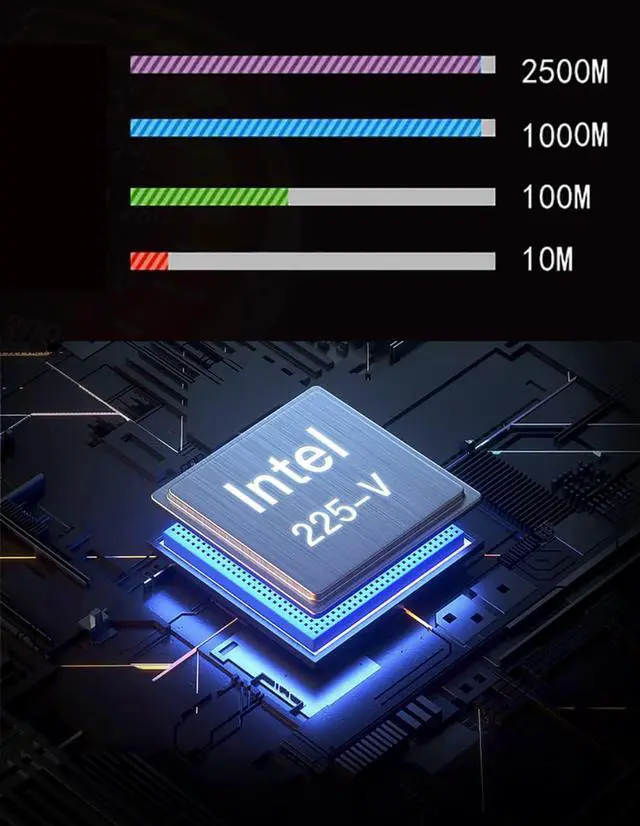 Alt view image 6 of 7 - C&N 2.5GBase-T PCIe 3.1 Network Adapter with Intel I225-V+3ft Cat8 Ethernet Cable 2500/1000/100Mbps PCI Express Gigabit Ethernet Card RJ45 LAN Controller For Windows 10/11 with Low Profile Bracket