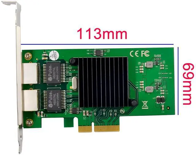 Alt view image 3 of 7 - Dual-Port PCIe X4 Gigabit Network Card 1000M PCI Express Ethernet Adapter with Intel 82576 Two Ports LAN NIC Card for Support PXE SR-IOV for Windows/Windows Server/Linux/Freebsd/DOS with Low Profile