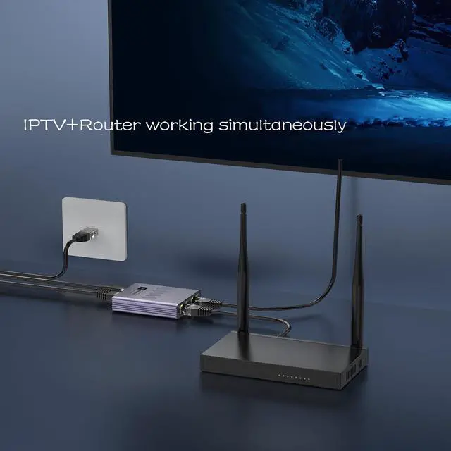 Alt view image 7 of 7 - Gigabit Ethernet Splitter 1 to 2 High Speed, 1000Mbps Internet Splitter 1 in 2 Out, LAN Splitter with USB Power Cable, RJ45 Splitter for Cat5/5e/6/7/8 Cable(2 Devices Simultaneously Networking)