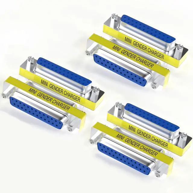 Main image of Vszerda 6-Pack DB25 25Pin Female to Female Mini Gender Changer Coupler Adapter RS232 Serial Cable Connector
