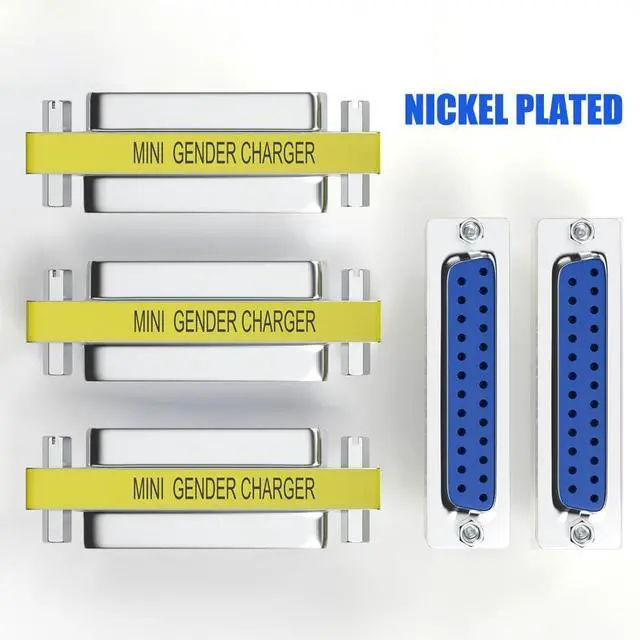Alt view image 3 of 6 - Vszerda 6-Pack DB25 25Pin Female to Female Mini Gender Changer Coupler Adapter RS232 Serial Cable Connector