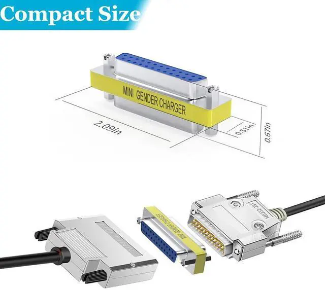Alt view image 4 of 6 - Vszerda 6-Pack DB25 25Pin Female to Female Mini Gender Changer Coupler Adapter RS232 Serial Cable Connector