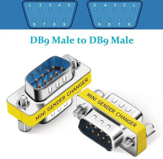 Alt view image 4 of 7 - Vszerda 6-Pack 9Pin RS232 Serial Cable DB9 Male to Male Mini Gender Changer Adapter Coupler Connector