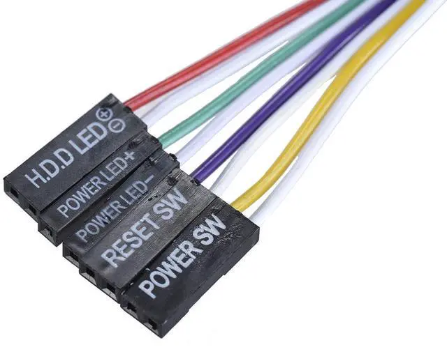 Alt view image 6 of 7 - Vszerda 2 Pack Desktop Computer Case Motherboard On/Off/Reset/HDD Switch Power Cord PC Power Button Switch Power SW Cable ATX Case Front Bezel Wire with Red Green LED Indicator Light 2-Pin 27-inch