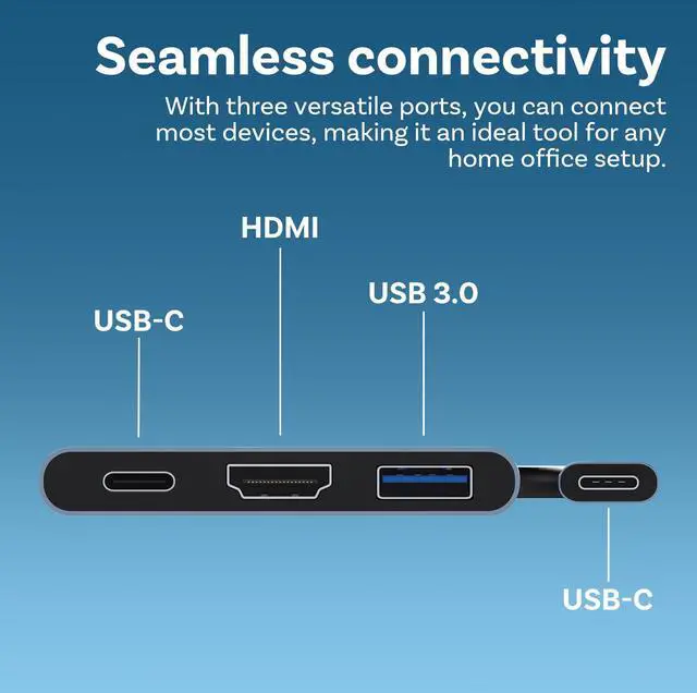 Alt view image 2 of 5 - Vszerda HDMI Type C HUB Adapter - USB C to HDMI Adapter - USB 3.1/3.0 Charging Port Converter Compatible with MacBook Pro Samsung Galaxy S25/S24/S23/S22/S21 Note 20/10/9 Series - Grey Aluminium