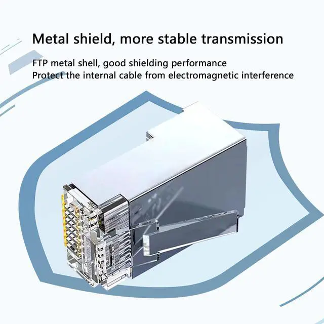 Alt view image 3 of 6 - Vszerda 20-Pack Pass Through Cat6 Shielded RJ45 Connectors, Gold Plated Cat6a RJ45 Connector, Premium Cat6a Connector for Solid or Stranded FTP/STP Ethernet Cable