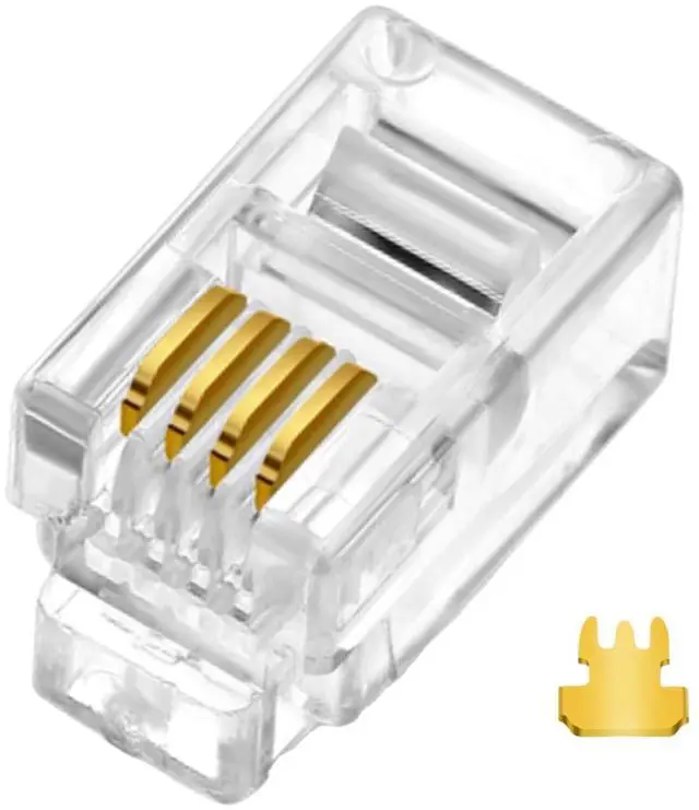 Main image of Vszerda 20PCS RJ9(RJ9/RJ10/RJ22) 4P4C Telephone Cable Modular Plug Connector for Phone Handset Cord