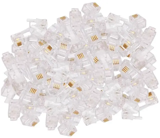 Alt view image 6 of 6 - Vszerda 20PCS RJ9(RJ9/RJ10/RJ22) 4P4C Telephone Cable Modular Plug Connector for Phone Handset Cord