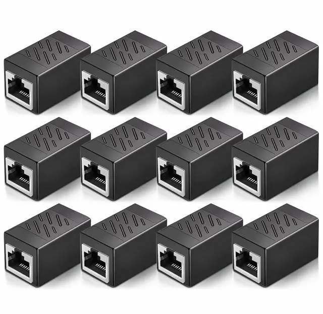 Main image of Vszerda RJ45 Coupler, 12 Pack Ethernet Extender Adapter, Ethernet Coupler Female to Female Connector for Cat7/ Cat6/ Cat5/ Cat5e Ethernet Cable