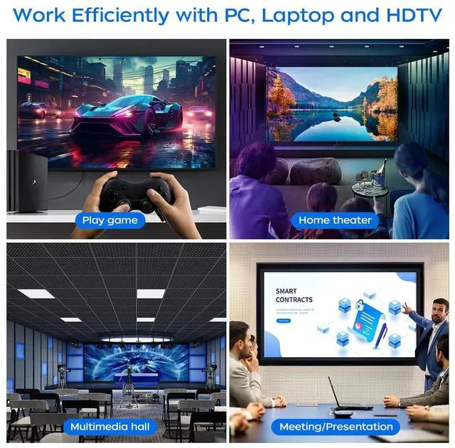 Alt view image 7 of 7 - Vszerda 4K Displayport to HDMI Cable 6 Feet 2-Pack, Display Port (DP) to HDMI Adapter Male to Male Cord Converter for PC to HDTV, Monitor, Projector