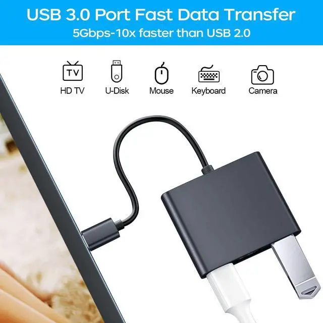 Alt view image 4 of 7 - Vszerda USB C to HDMI Multi-Port Adapter, Digital AV Multi-Port Adapter with 4K HDMI & USB 3.0 & 87W Type C Fast Charging Port for MacBook Pro/Air, Microsoft, Samsung and More
