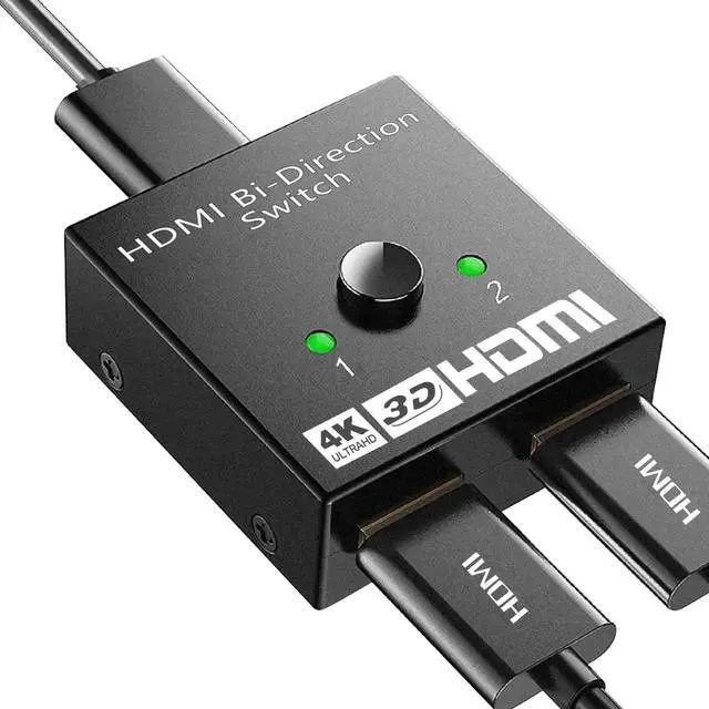 Main image of Vszerda HDMI Switch Splitter 4K@60hz, Aluminum Bidirectional HDMI Switcher 2 in 1 Out, HDMI Splitter 1 in 2 Out Supports 3D HDR for Xbox PS5/4/3 Blu-Ray Player Fire Stick Roku HDTV