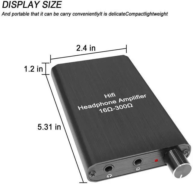 Alt view image 6 of 7 - Headphone Amplifier Portable 3.5 mm Audio Amp with Lithium Battery for MP3, MP4, Tablets Smart Phone, Digital Player, Computer PC