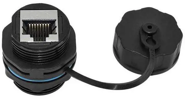 Alt view image 3 of 7 - Vszerda Panel Mounting Waterproof RJ45 Coupler, Shielded Pure Copper Ethernet Coupler Waterproof Outdoor LAN Cable Connector for Cat5/Cat6/Cat6A/Cat7 Ethernet Cable (2 PCS Female with Dust Cap)