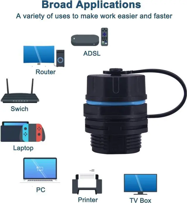 Alt view image 5 of 7 - Vszerda Panel Mounting Waterproof RJ45 Coupler, Shielded Pure Copper Ethernet Coupler Waterproof Outdoor LAN Cable Connector for Cat5/Cat6/Cat6A/Cat7 Ethernet Cable (5 PCS Female with Dust Cap)