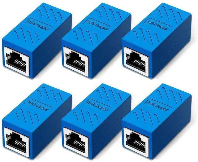 Main image of Vszerda RJ45 Network Coupler, Ethernet Cable Extender Female to Female, Cat6 Inline Coupler Connector, for Cat7/Cat6/Cat5/Cat5e Ethernet Extension Cable (6 PCS Blue)