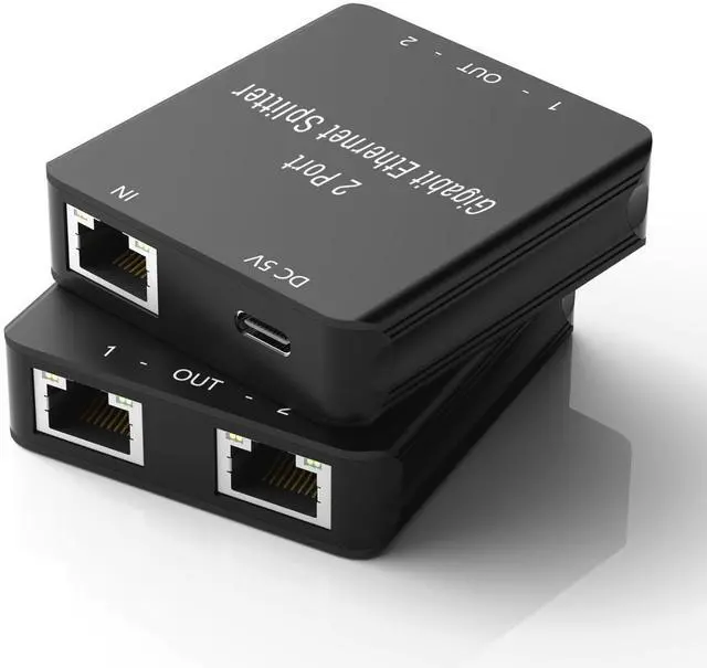 Alt view image 3 of 7 - VszerdRJ45 Ethernet Splitter RJ45 Splitter High Speed 1000Mbps Network 1 In 2 Out (2 Devices Networked Simultaneously) RJ45 Ethernet Coupler Splitter for Cat5/Cat5e/Cat6/Cat6a/Cat7/Cat8 Internet Cable