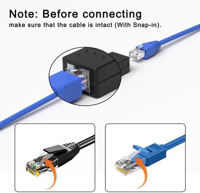 Alt view image 3 of 7 - Vszerda RJ45 Coupler, in Line Coupler Ethernet Coupler Cat8/ Cat7/ Cat6/ Cat5e/ Cat5 Ethernet Cable Extender Adapter Female to Female (10 Pack Black)