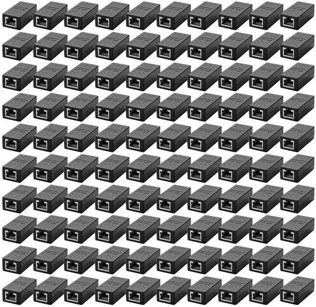 Main image of Vszerda 100 PCS Gigabit RJ45 Coupler, Ethernet Extender Connector in Line Coupler for Cat8/Cat7/Cat6/Cat5e/Cat5 Ethernet Cable Extender Adapter Female to Female (Black)