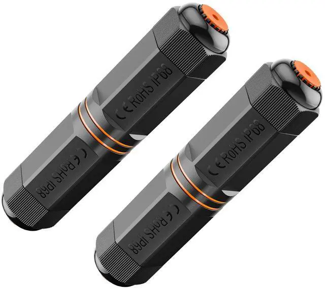 Main image of Vszerda CAT6A Waterproof RJ45 Coupler IP68, 10Gbps CAT6A/CAT6/CAT5E/CAT5 Female-to-Female Outdoor Ethernet Connector Shielded, Network Cable Extender for Outdoor Use 2-Pack, 5.3 in