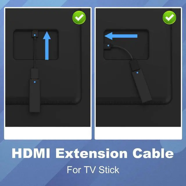 Alt view image 2 of 6 - Vszerda HDMI Extension Cable Male to Female Adapter Short HDMI Extender Support 4K 3D Compatible with Google Chrome Cast, Roku Stick, HDTV, Laptop and PC