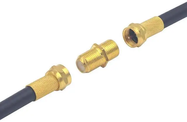 Alt view image 5 of 6 - Vszerda Coaxial Cable Connector, RG6 Coax Cable Extender F-Type Gold Plated Adapter Female to Female for TV Cables, 2 Pack