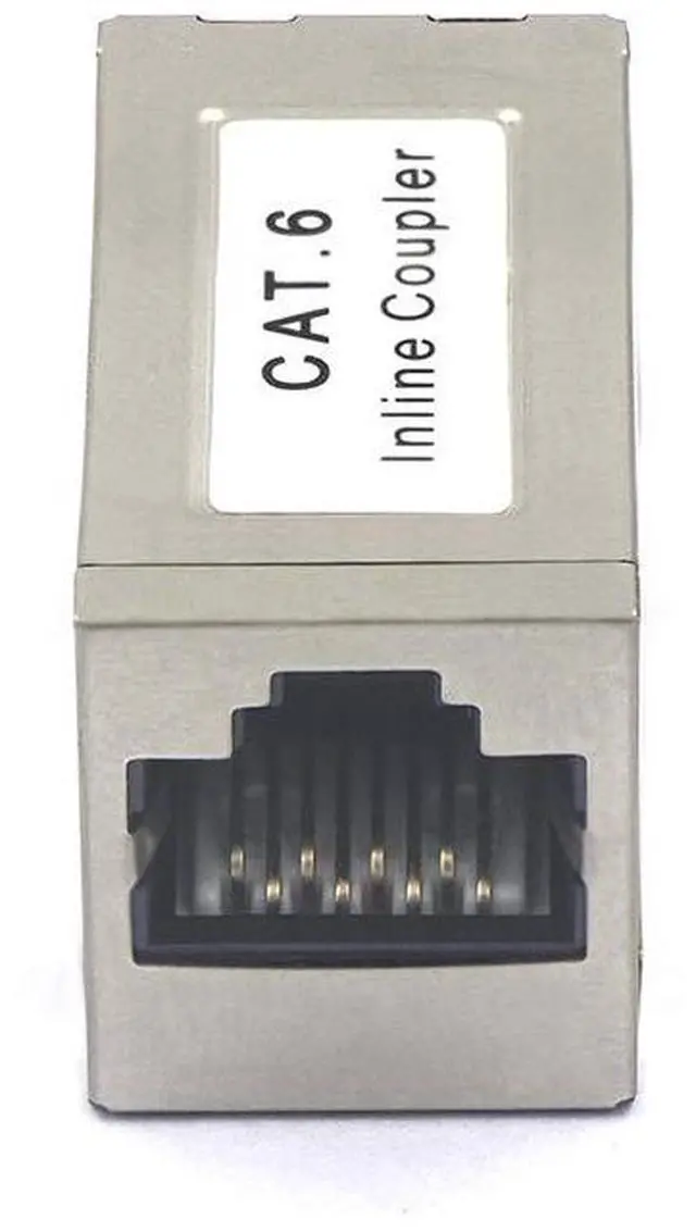 Alt view image 7 of 7 - Vszerda RJ45 Cat6 Coupler Shielded 10-Pack, Ethernet Cable Extender CAT6/CAT5E/CAT5 Inline Coupler PoE Female to Female Connector in Silver