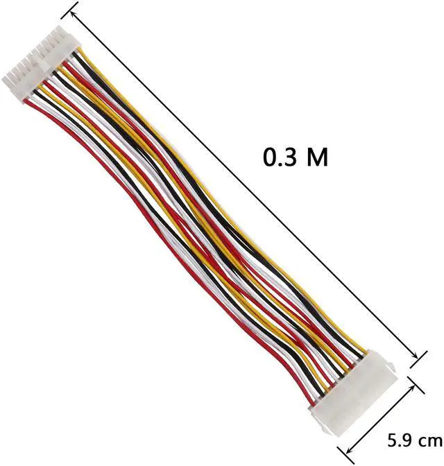 Alt view image 4 of 5 - Vszerda 30cm ATX 24 Pin Motherboard Power Supply Extension Cable, 18AWG PSU ATX 24 Pin Male to 24 Pin Female Extender Power Cable for CPU Motherboard Computer(24-24)