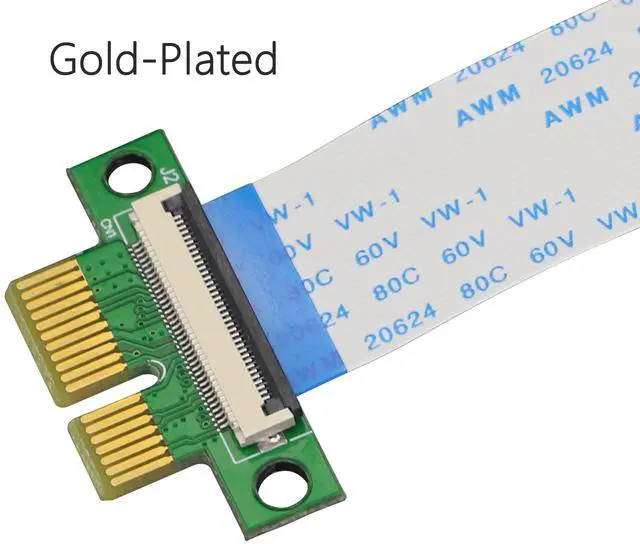Alt view image 4 of 7 - Vszerda 14cm 90 Degree PCI-Express 1X Riser FPV Cable, PCI-E 36PIN 1X Extension Cable