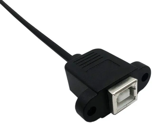 Alt view image 3 of 6 - Vszerda 50cm Micro USB 5pin Male to USB Type B 2.0 Female Extension Panel Mount Data and Charge Cable with Screws Holes