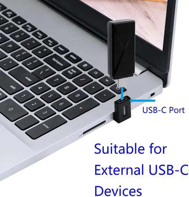 Alt view image 3 of 7 - Vszerda Right Angle USB C to USB A Adapter, Up Angle & Down Angle USB A 3.0 Male to USB Type C 3.1 Female Connector Adapter for Laptops, Wall Chargers, Power Banks(2-Pack)