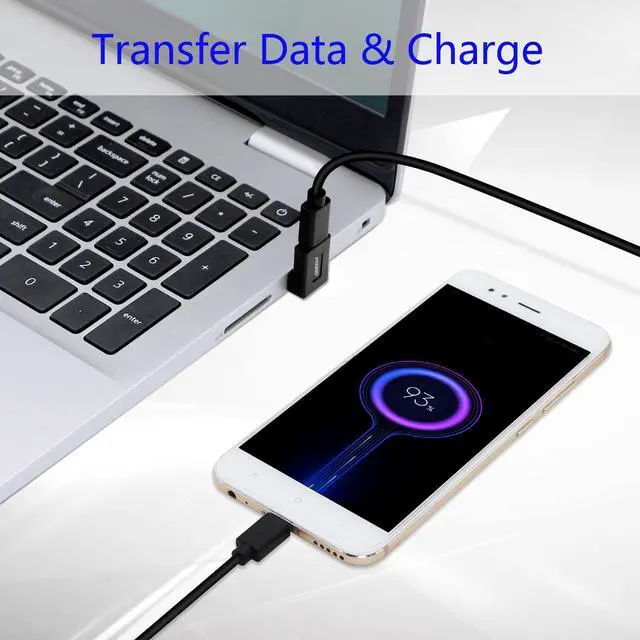Alt view image 4 of 7 - Vszerda Right Angle USB C to USB A Adapter, Up Angle & Down Angle USB A 3.0 Male to USB Type C 3.1 Female Connector Adapter for Laptops, Wall Chargers, Power Banks(2-Pack)