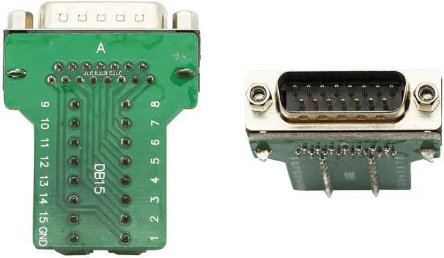 Alt view image 3 of 7 - Vszerda DB15 Breakout Connector - DB15 Screw Wiring Terminal Signal Module Breakout PCB Board with Plastic Case & Nuts (Black) (MN)