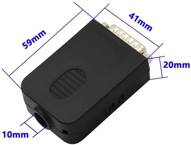 Alt view image 4 of 7 - Vszerda DB15 Breakout Connector - DB15 Screw Wiring Terminal Signal Module Breakout PCB Board with Plastic Case & Nuts (Black) (MN)