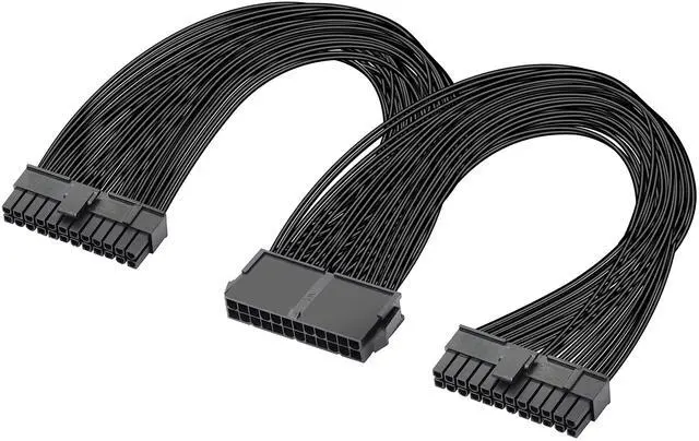 Main image of BUCIER PSU Power Supply 24-pin ATX Motherboard Splitter Cable,24pin(20+4) for Dual ATX Motherboard Extension Cable PSU Female to Male Y Adapter Cord -1Ft