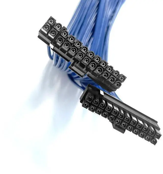 Alt view image 6 of 7 - Vszerda Power Supply Extension Cable PSU Male to Female Y Splitter Replacement for ATX 24Pin 1 to 2 Port 23.5cm