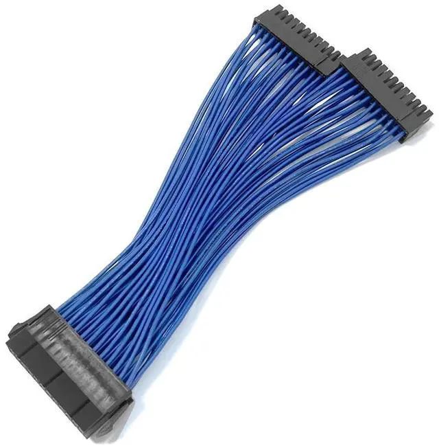 Alt view image 7 of 7 - Vszerda Power Supply Extension Cable PSU Male to Female Y Splitter Replacement for ATX 24Pin 1 to 2 Port 23.5cm