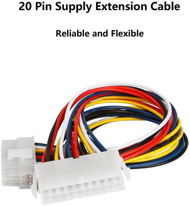 Alt view image 6 of 6 - Vszerda 30cm ATX 20 Pin Male to 20 Pin Female Power Supply Extension Cable for Computer PC