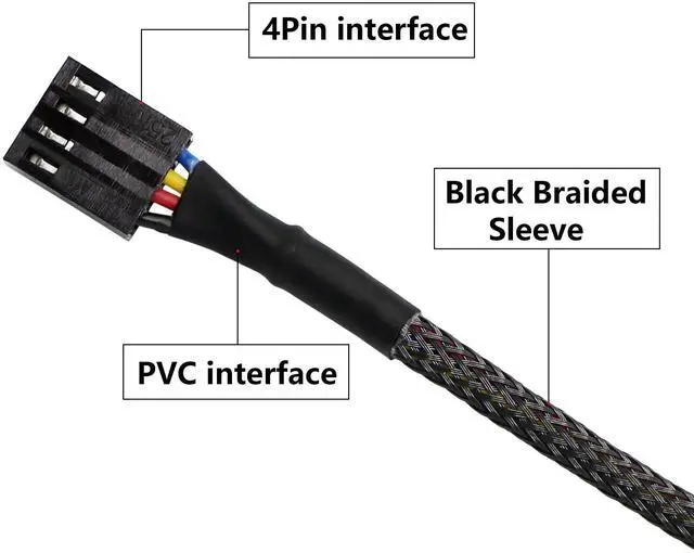 Alt view image 4 of 7 - Vszerda 4 Pin PWM Fan Hub Splitter Power Supply Cable 1 to 5 Way PC CPU Cooling Case Fan Power Extension Cable for ATX Computer Case 4-Pin & 3-Pin Cooling Fans(14.8inch)(2-Pack)