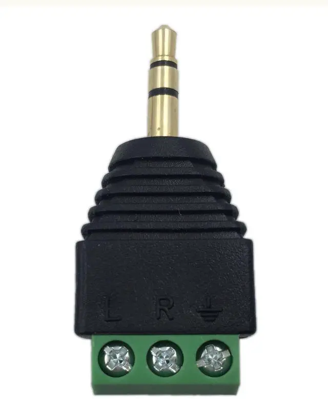 Alt view image 6 of 7 - Vszerda 3.5mm 3 Pole Stereo Audio Video Male to 3 Screw Terminal Female Double Track Headphone Replacement Solderless Balum Converter Adapter (2-Pack)