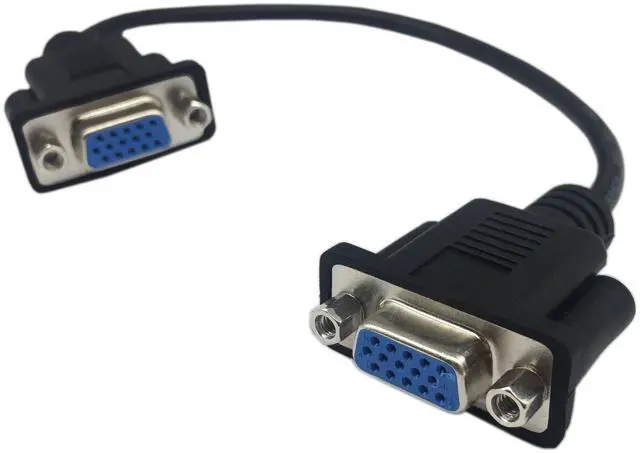 Alt view image 2 of 7 - Vszerda 1ft VGA SVGA 15 Pin HD15 Female to Female Gender Changer Adapter Extension Video Monitor Cable for PC Laptop TV Porjectorff
