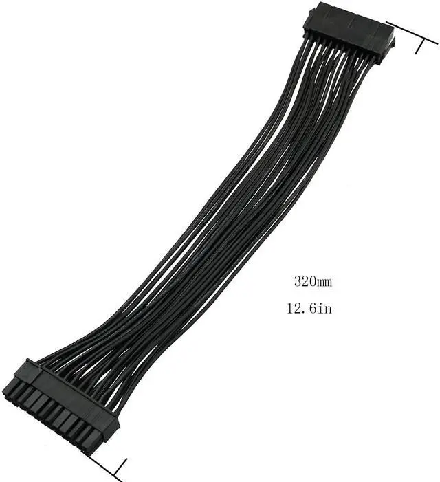 Alt view image 5 of 5 - Vszerda ATX Extension Cable 2PCS 12.6 inches / 32 cm ATX Motherboard 24 Pin Male to 24 Pin Female Power Supply Extension Cable for Internal PC PSU Power