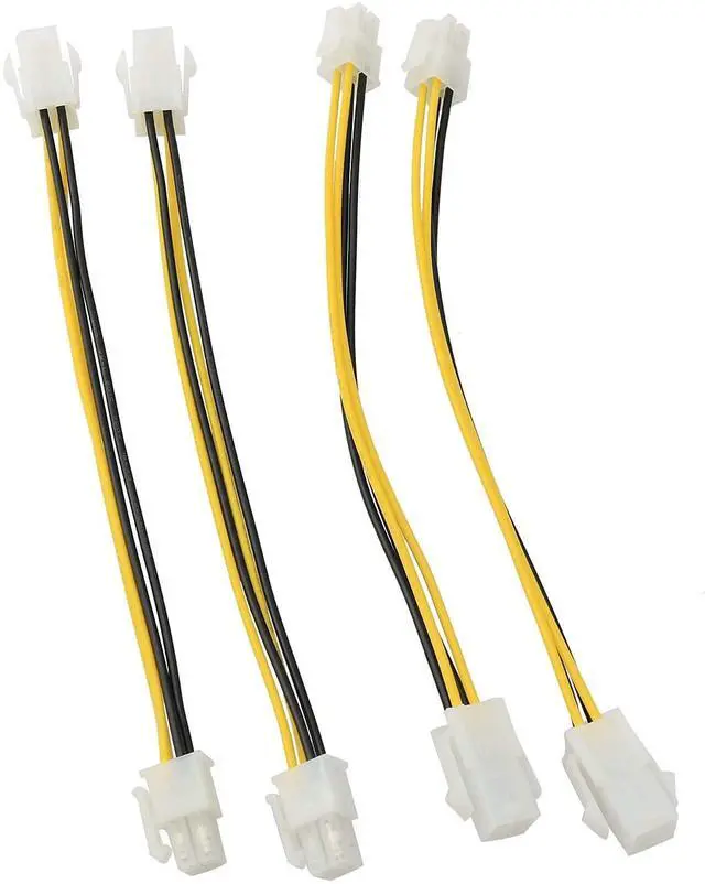 Alt view image 2 of 4 - Vszerda ATX Plug CPU Power Adapter Cable 4PCS 8Inch 4-Pin ATX Male to 4-Pin ATX Female 12V Motherboard Power Extension Cable