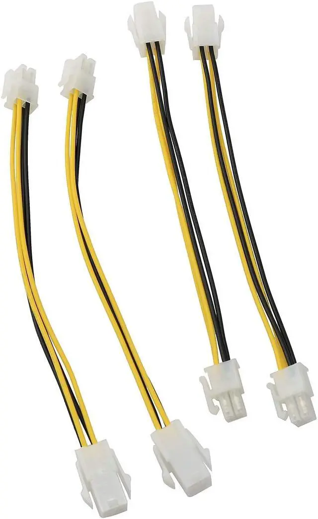 Alt view image 3 of 4 - Vszerda ATX Plug CPU Power Adapter Cable 4PCS 8Inch 4-Pin ATX Male to 4-Pin ATX Female 12V Motherboard Power Extension Cable