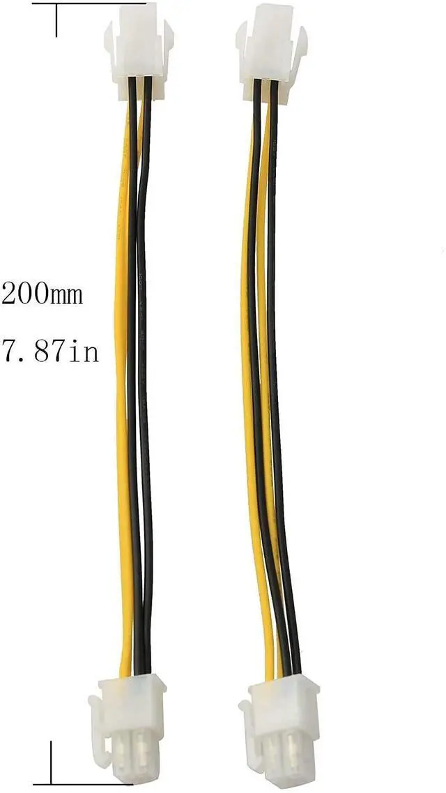 Alt view image 4 of 4 - Vszerda ATX Plug CPU Power Adapter Cable 4PCS 8Inch 4-Pin ATX Male to 4-Pin ATX Female 12V Motherboard Power Extension Cable