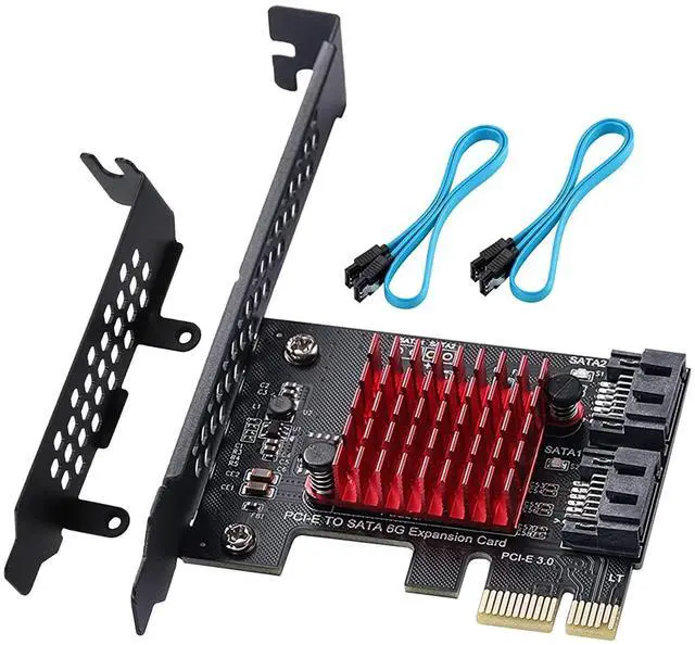 Main image of Vszerda PCIE SATA 3.0 Controller Card 2 Ports,6 Gbit/s PCIE SATA Expansion Card,PCI-E 3.0 GEN3 JMicron + JMB582 Chip